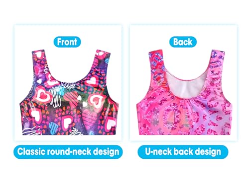 Snowheart Gymnastics Leotards for Girls - 2 Pack of Sparkly One-Piece Pro Kids Unitard Biketards with Shorts for Ages 2-9 - Thumbnail 3