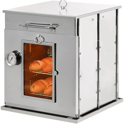 REDCAMP 14"H Foldable Camping Oven 2 Tier Grill, Stainless