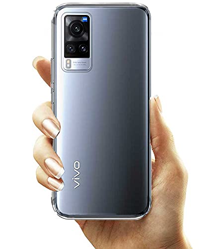 Image of Soft Flexible Silicone Back Cover Compatible with Vivo X60, Transparent Case