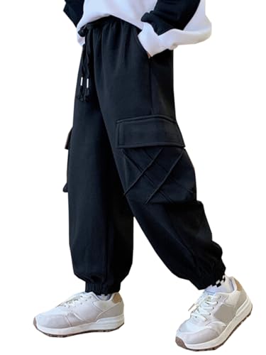 SANGTREE Boy's Baggy Cargo Sweatpants, 4-14 Years