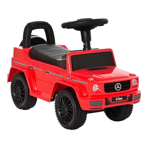 HOMCOM Camion Porteur Enfants véhicule à Pousser Licence Mercedes Benz 12-36 Mois Coffre klaxon phares Rouge