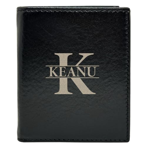 Personalized Men’s Wallet, Custom Slim Leather Card Holder, Custom Engraved Wallet for Him, Birthday or Christmas, Gift for Husband, Dad, Grandpa, or Boyfriend