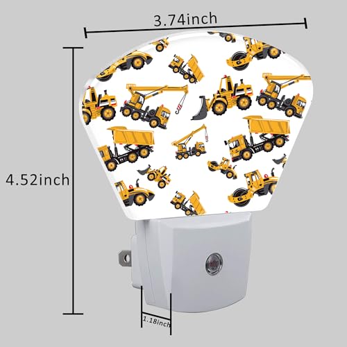 Image of Children Road Construction Vehicle Night Light for Kids Girls Boys, Construction Vehicle LED Night Light Plug into Wall with Dusk to Dawn Sensor for Bedroom,Kitchen,Bathroom,Stairs Decor