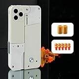 Xoopome Mobile Phone Shape Folding Soft Bullet Gun Toy, Shell Ejecting Toy Gun, Phone Case Folding Gun (White)