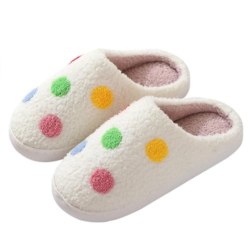 Image of LNERIP Animal Slippers Fruit Slippers Plant Slippers Various Cartoon Patterns Fluffy Soft Memory Foam Retro Indoor Outdoor Home Couple Shoes
