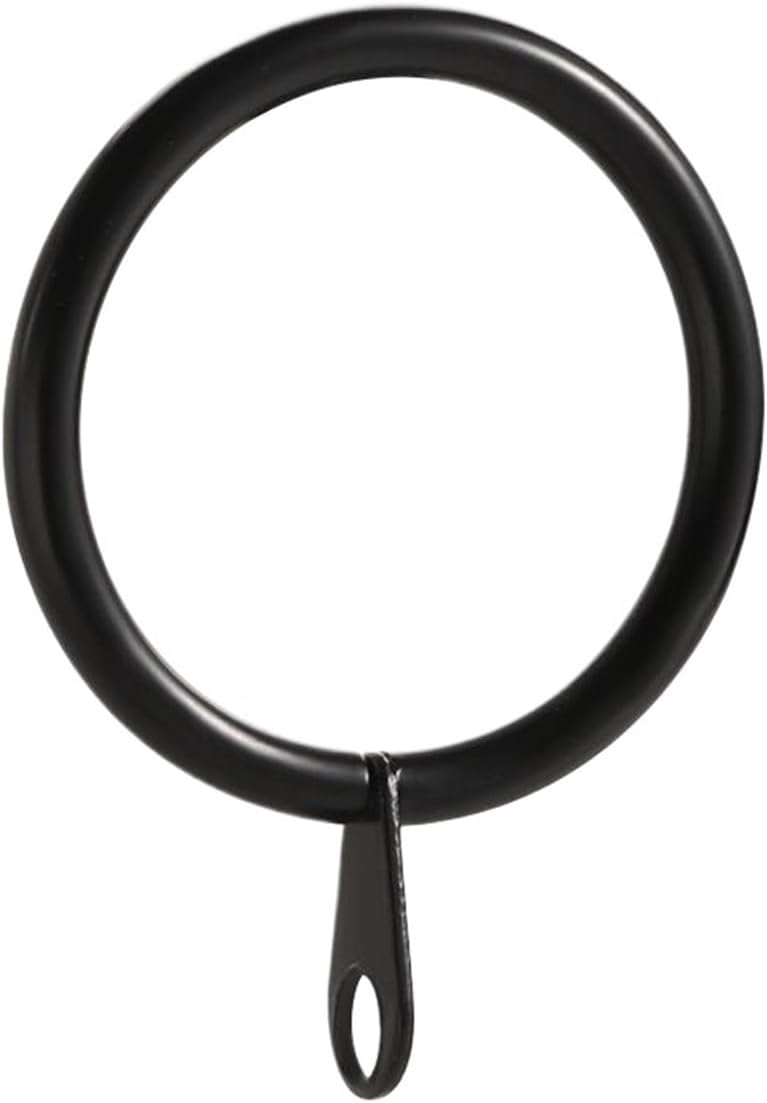 Versatile 60pcs Home Heavy Duty Metal Roman Circle Hanging Hooks Curtain Rings for Curtains Rods(Black)