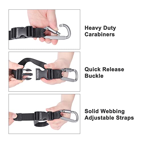 Image of Luggage Straps, Add a Bag Luggage Strap Jacket Gripper Set, Luggage Straps Carry-on Baggage Suitcase Straps Belts Travel Accessories (Black, Hook x2)