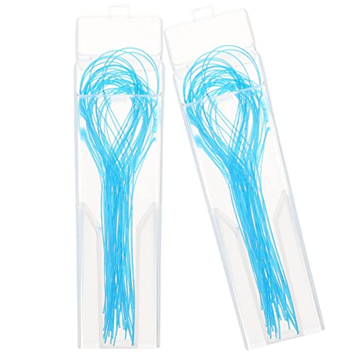 100 Pezzi Di Filo Interdentale In Plastica (blu) - Organizer Perfetto Per Il Ricamo E Punto Croce