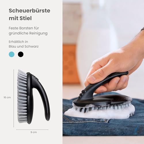 Vigar Multifunktionales Paket, Harte und robuste Borsten, Scheuerbürste mit ergonomischem Griff für Badezimmer, Dusche, Badewanne, Fliesen, Wand, 16 x 7 x 9 cm, Schwarz