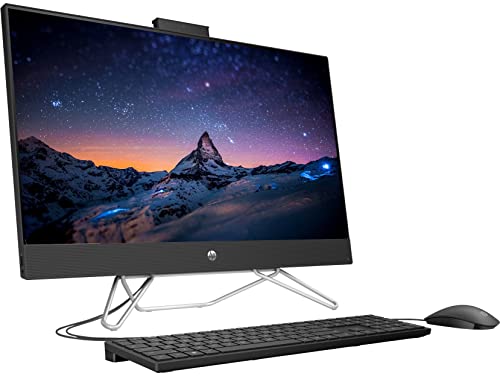 Image of HP Newest All-in-One Desktop Computer, 27'' Full HD Display, AMD Ryzen 5 5500U Processor, 32GB RAM, 1TB SSD + 1TB HDD, Wi-Fi, HDMI, Webcam, Bluetooth, Windows 11 Home, Black