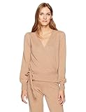 dear cashmere sweater Geraffte Ärmel Dear Drew by Drew Barrymore Damen Weekend Cashmere Wickeltop - Beige - Klein