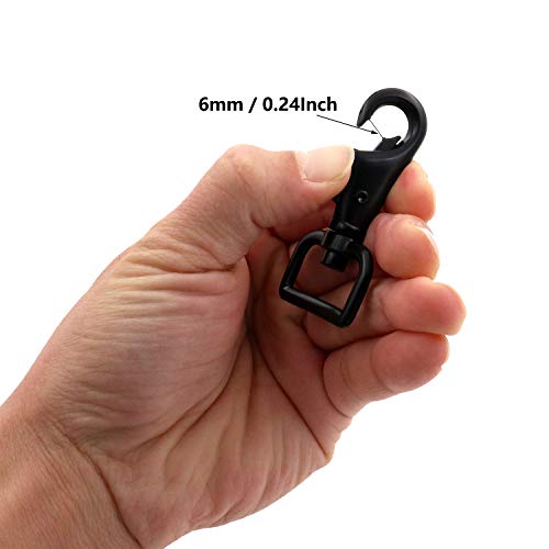 Bikicoco 1'' Swivel Trigger Tilt & Bump Thumb Knob Bolt Snap Hook Lobster Clasp For Dog Leash Collar, Webbing, Black - Pack Of 10 #TOP3