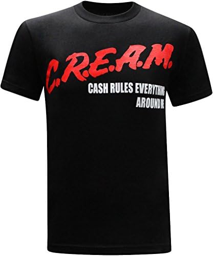 tees geek C.R.E.A.M. Cash Rules Everything Around Me Men's T-Shirt - (XX-Large) - Black