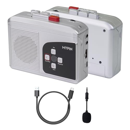 Portable Stereo Walkman Cassette Recorder Player, Converter Cassette to MP3 via USB Flash Drive, Built-in Clear Speakers and Earphone Jack, Support Mi