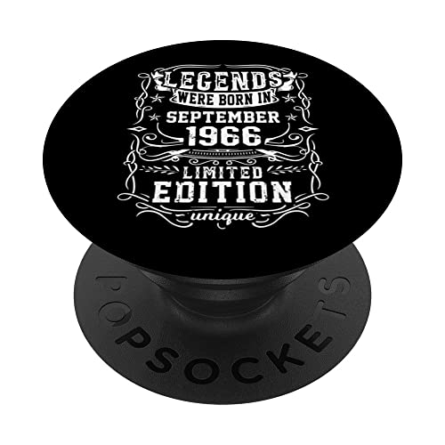 Cumpleaños Septiembre 1966 Edición Limitada Regalo Vintage PopSockets PopGrip Intercambiable