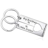 Ralukiia 2PC Big Brother Little Sister Matching Keychain New Sibling Day Gift Ideas for Bro Sis Preg