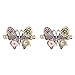 LUX ACCESSORIES Burnished Silver Butterfly Engine Vintage Hair Clips (2pc)
