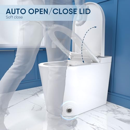 ARRISEA Smart Bidet Toilet with Auto-open/close Lid, Auto Flush Smart Toilet with Warm Water Washing, Heated Bidet Seat, Adjustable Dryer, Toilet with Bidet and LED Display - Thumbnail 2