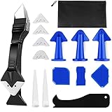 Silikon Verstemmwerkzeug Aufbewahrungstasche, Silikonentferner Werkzeug, Fugenkratzer, fugendüse silikon, Silikonspitzen für Küche, Badezimmer, Waschbecken, Fenster