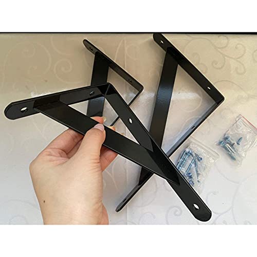Support d'étagère triangulaire mural en acier avec vis pour gain de place - 5