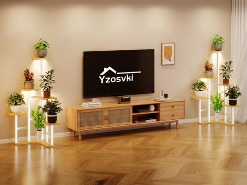 Image of Corner Plant Stand Indoor with Grow Lights 6 Tiered Corner Plant Shelf