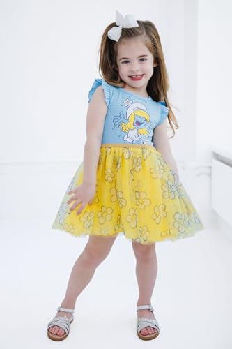 The Smurfs Smurfette Floral Girls Tutu Tulle Dress Toddler to Big Kid Sizes (2T - 10-12)3