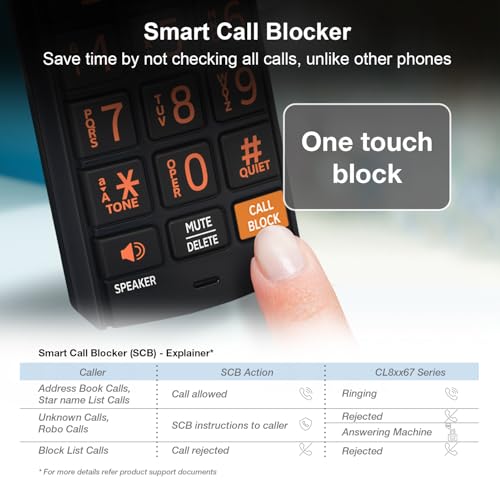 Image of AT&T CL82267 DECT 6.0 2-Handset Cordless Phone for Home with Answering Machine, Call Blocking, Caller ID Announcer, Intercom and Long Range, Black & Wood Grain Finish