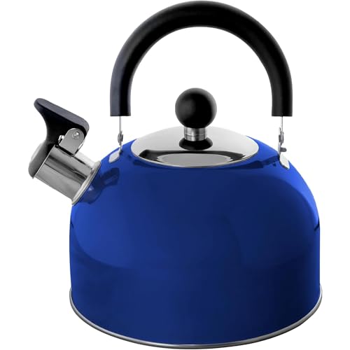 Lily's Home 2 Quart Stainless Steel Whistling Tea Kettle, the Perfect Stovetop Tea and Water Boilers...