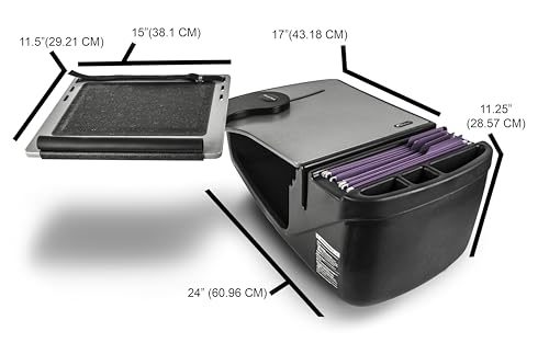 Image of AutoExec Reach Car Desk for Your Vehicle Workstation and Mobile Office, Front Seat, Black with Tablet Mount