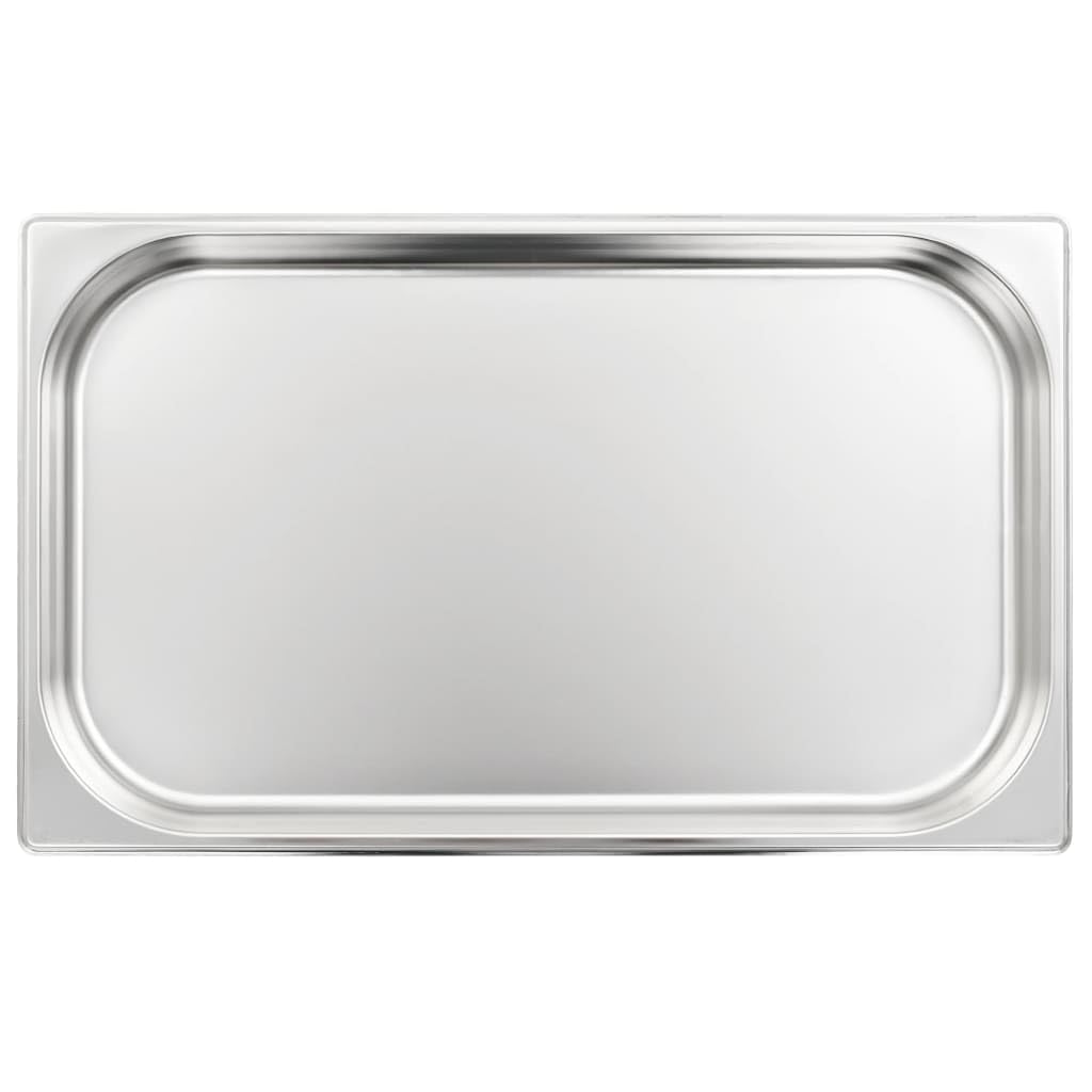 Recipiente gastronómico de acero inoxidable GN 1/1, 530 x 325 x 40 mm, 4 unidades, recipiente para Bain Marie Chafing Dish para mantener el calor, servir, buffet, catering, gastronomía