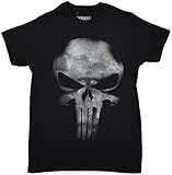 Marvel The Punisher No Sweat Dirty Skull T-Shirt (X-Large) Black