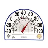 Springfield Static Cling Indoor Outdoor Thermometer, Temperature Gauge for Patio, Pool, and Sauna, 8-Inch, White/Blue