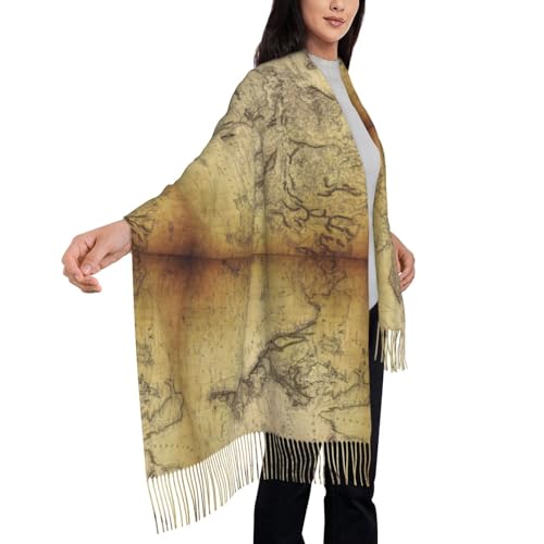 Vintage World Map Women's Scarf Pashmina Shawls and Wraps for Evening Dress Wedding Long Warm Scarves4