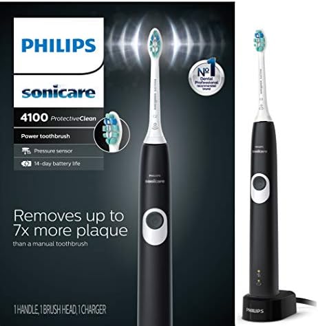 Philips Sonicare ProtectiveClean 4100 Rechargeable Electric Power Toothbrush, Black, HX6810/50
