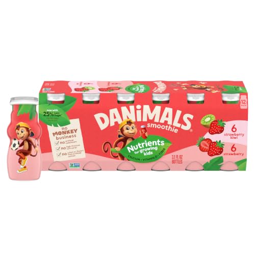 Dannon Danimals Strawberry Explosion and Strikin' Strawberry Kiwi Kids' Yogurt Smoothie Value Pack - 12pk/3.1oz