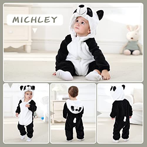 Michley Baby Animal Hooded Romper 13-18 Months Size 90, Flannel Winter Halloween Cosplay Jumpsuit Panda #TOP5