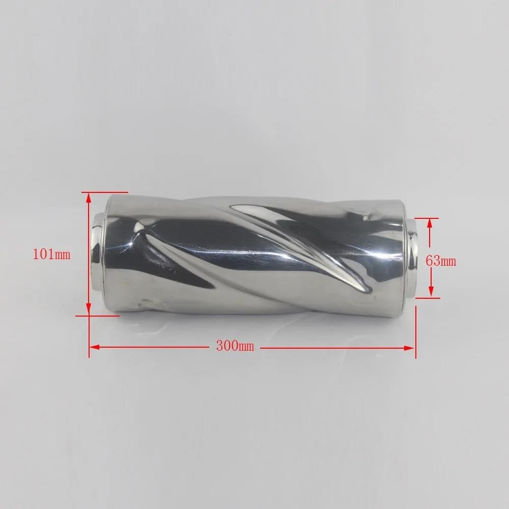 Escape Tubo De Silenciador Tubo De Escape Universal Modificado Acero Inoxidable Con Silenciador En Espiral Para Coche El Tambor Tail Pipe TuberíA De Escape(63mm)