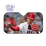 人気 大谷翔平 サンシェード 車フロント ガラスカバー 遮光 断熱 車用 紫外線カット 簡単着脱 吸盤 車用サンシェード 保護四季用 雑貨 140*76cm