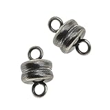 Beadaholique Magnetic Clasps, Round 6x4.5mm, 4 Sets, Antiqued Silver Plated