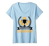 Photo Gallery donna pickleball champion funny player paddle lover grafica maglietta con collo a v Photo Gallery donna pickleball champion funny player paddle lover grafica maglietta con collo a v