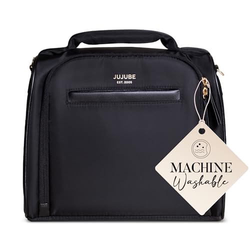 Image of JuJuBe New Insulated Bottle Bag, Breastmilk Storage Bag for Baby Bottles, Travel Insulated Lunch Bag or Cooler Bag with Waterproof Lining for Nursing, Milk, Food, Baby Formula, Snacks, Daycare, Black