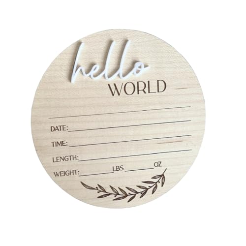 Wooden Gender Reveal Sign SET 3PCS – It’s a Boy/It’s a Girl Hospital Name Sign for Baby Birth Announcement, Newborn Photo Prop, Hello World Nursery Decor