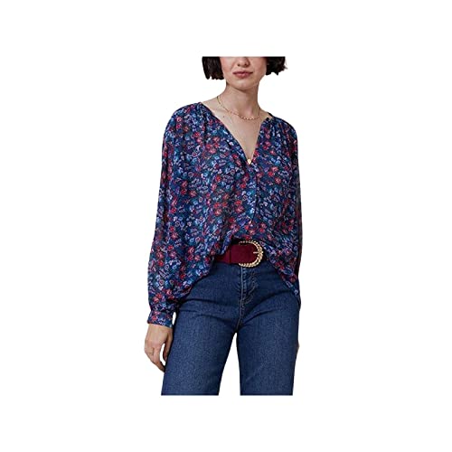 Grace & Mila Blouse Manches Longues col Rond imprimée Gerry Bleu Marine