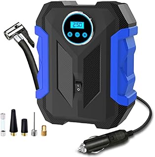 CaRSun Digital Tyre Inflator Portable Air Compressor,150 PSI 12V Air Pump Tyre Inflation With Tyre Pressure Gauge And LED Light Blue