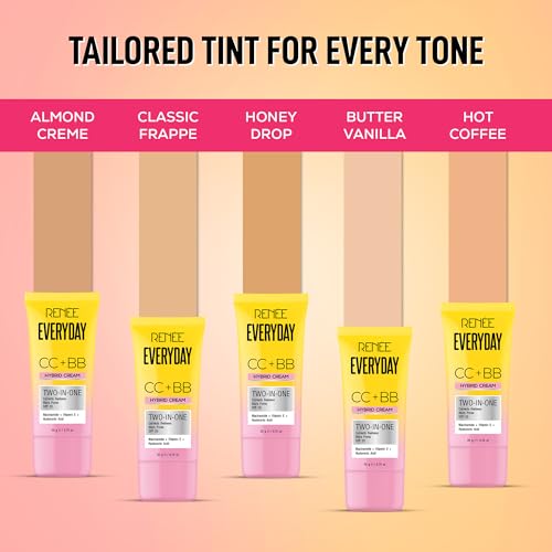 Image of RENEE Everyday CC + BB Hybrid Cream With SPF 20 - Almond Creme| Corrects Redness, Blurs Pores, Refines Skin Tone, Hydrates Skin | With Niacinamide | Lightweight, Buildable Coverage | 20 g