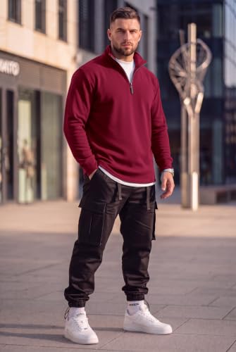 COOFANDY Quarter Zip Pullover Men Fuzzy Inner Long Sleeve Sweatshirt — view 3
