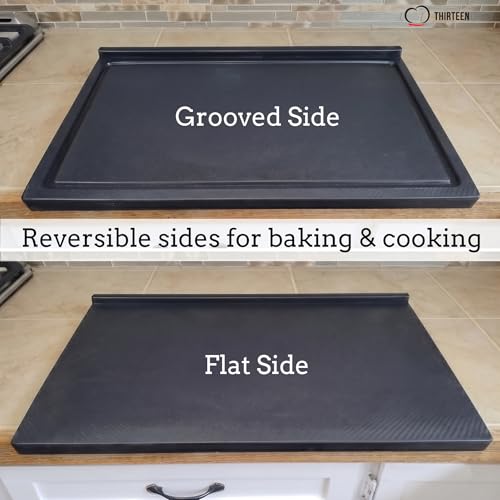 Tabla de Pastry de Plástico 23 x 14 Pulgadas - Para Pan, Masa, Pasta y Pasteles - Negra de Polipropileno de Alta Densidad (HDPP), Apta para Lavavajillas, Reversible con Ranura para Jugos, También Sirve como Tabla de Cortar miniatura 4