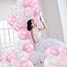Konsait 50 Pieces 12 Inches Latex Balloons Confetti Balloons Pink and White Balloons Helium Balloons Party Supplies for Wedding Birthday Girl Baby Shower Party Decoration