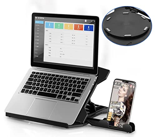 Orco Laptop Stand with Phone Holder and 360°Adjustable, Compatible with All Laptops/MacBook 13 15 17 (Black)