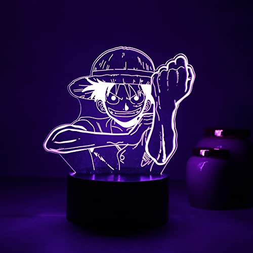 Luminária LED 3D decorativa, One Piece (Luffy)
